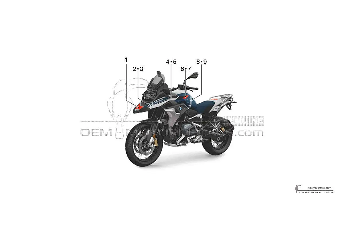 Stickers voor BMW R1250GS 2023 - Blauw • BMW OEM Stickers
