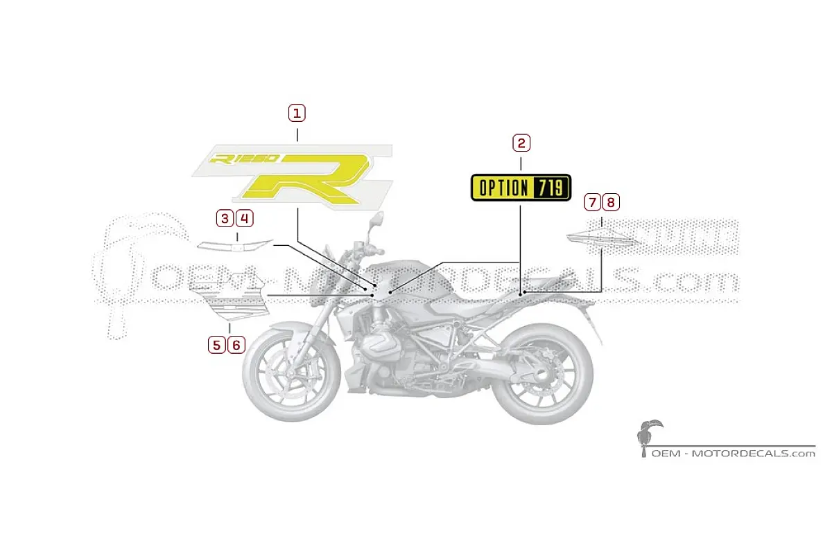 Decals for BMW R1250R Option 719 2018 • BMW OEM Decals