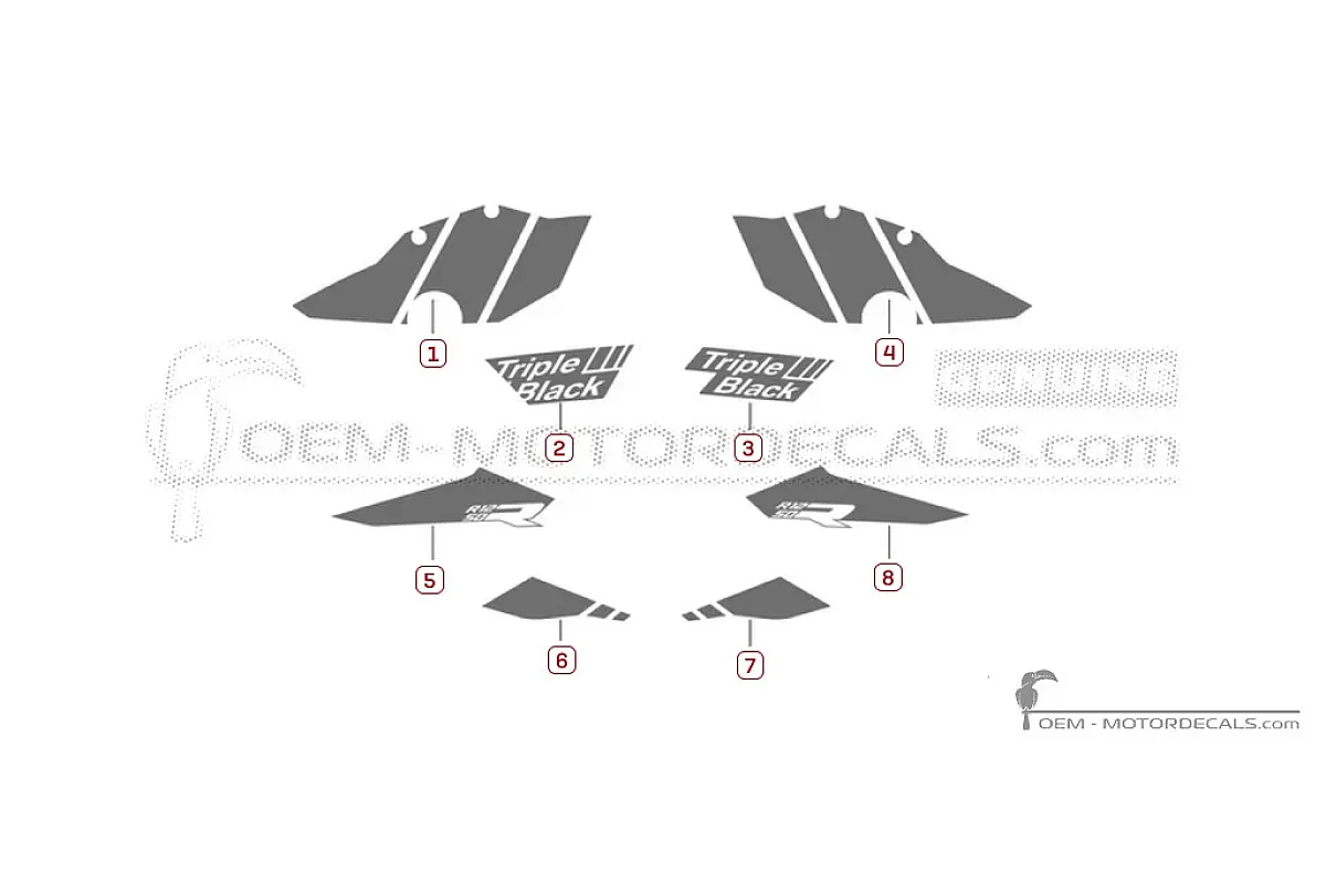 Decals for BMW R1250R Triple Black 2025 • BMW OEM Decals