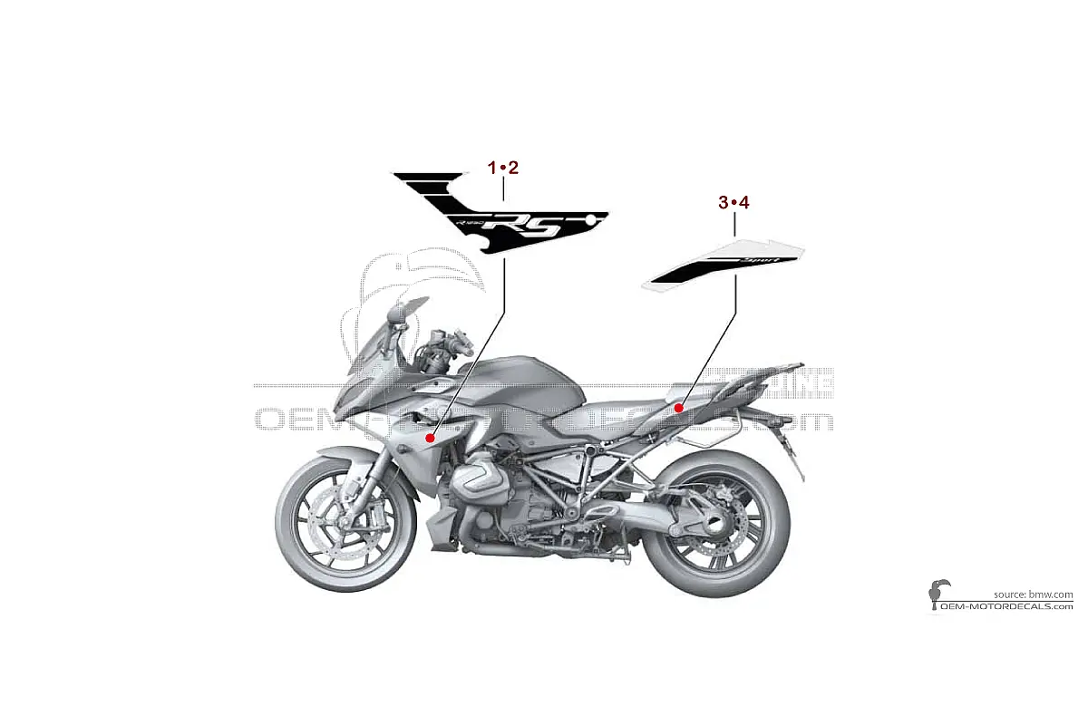 Stickers voor BMW R1250RS 2020 - Geel • BMW OEM Stickers
