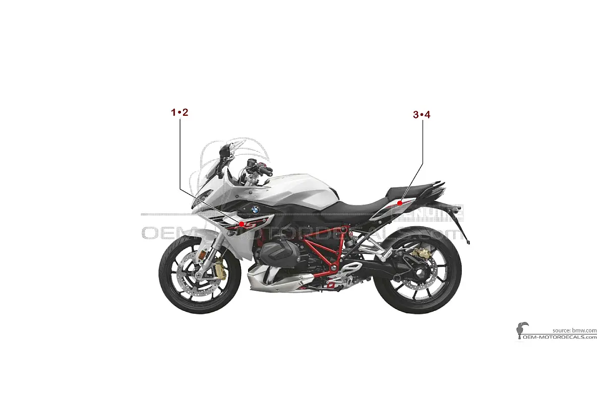 Decals for BMW R1250RS 2021 - White • BMW OEM Decals