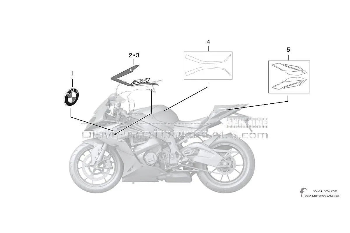 Decals for BMW S1000RR 2013 - White • BMW OEM Decals