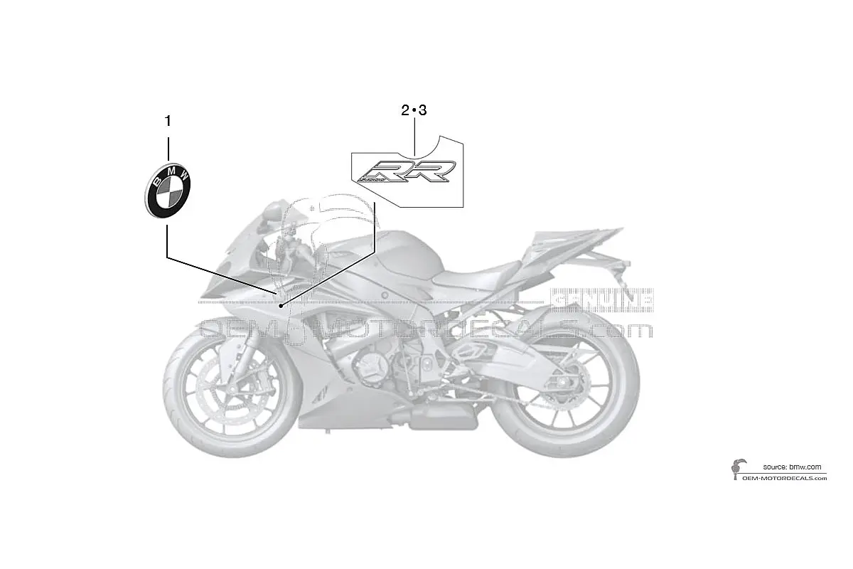 Adesivi per BMW S1000RR 2012 - Blu • BMW Adesivi OEM