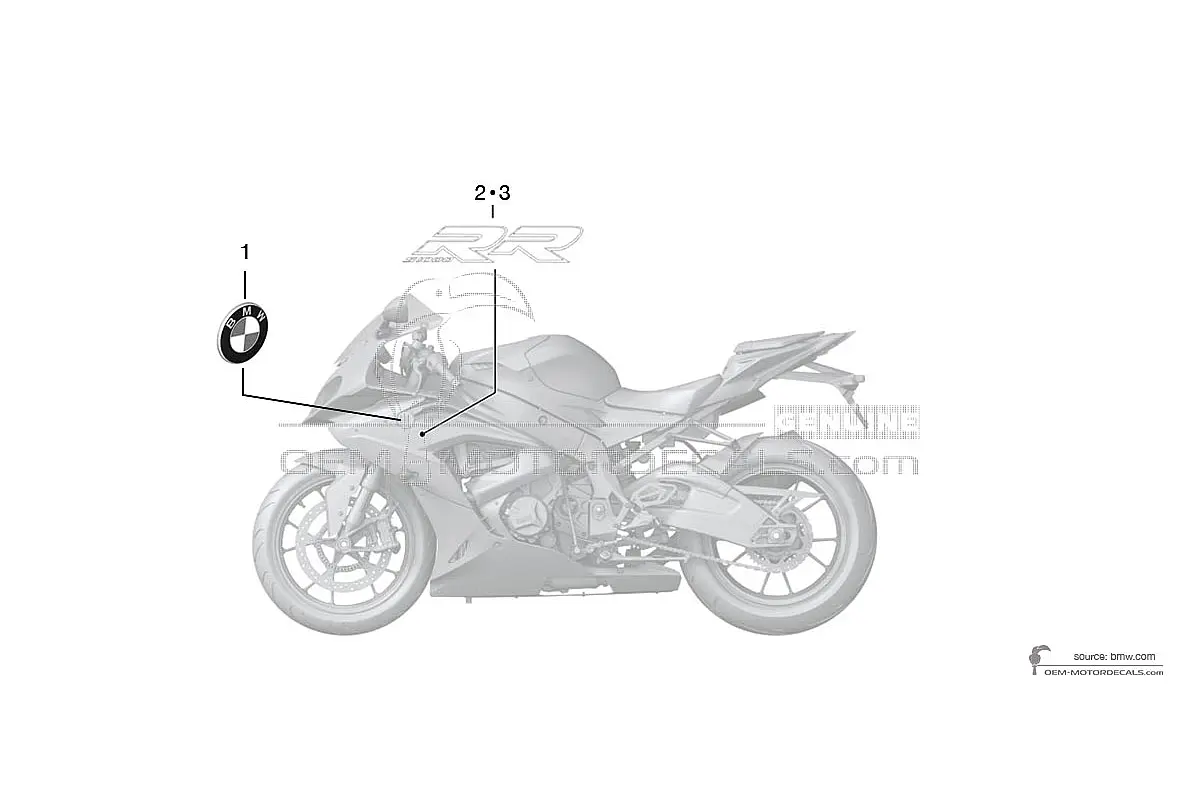 Adesivi per BMW S1000RR 2016 - Nero • BMW Adesivi OEM