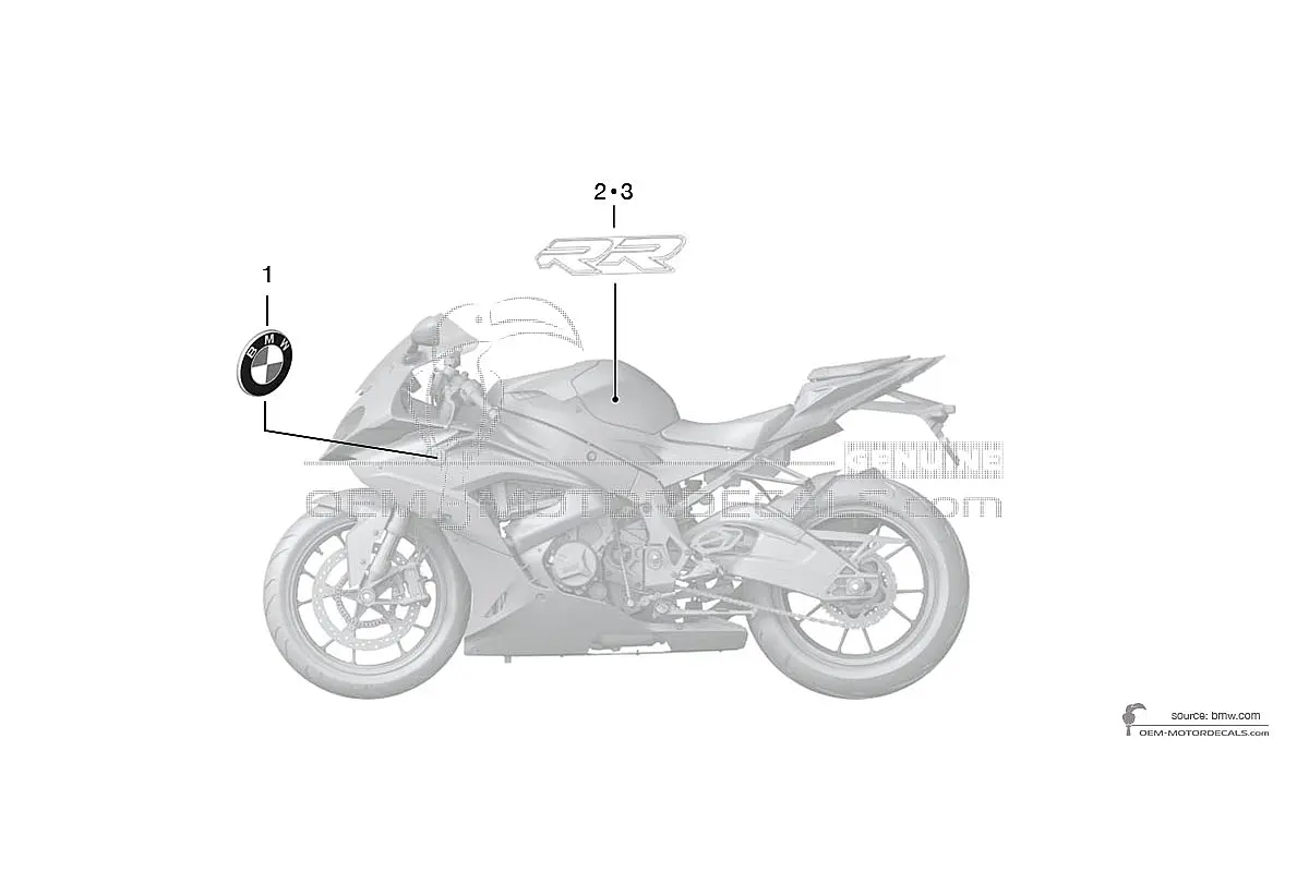 Adesivi per BMW S1000RR 2016 - Rosso • BMW Adesivi OEM