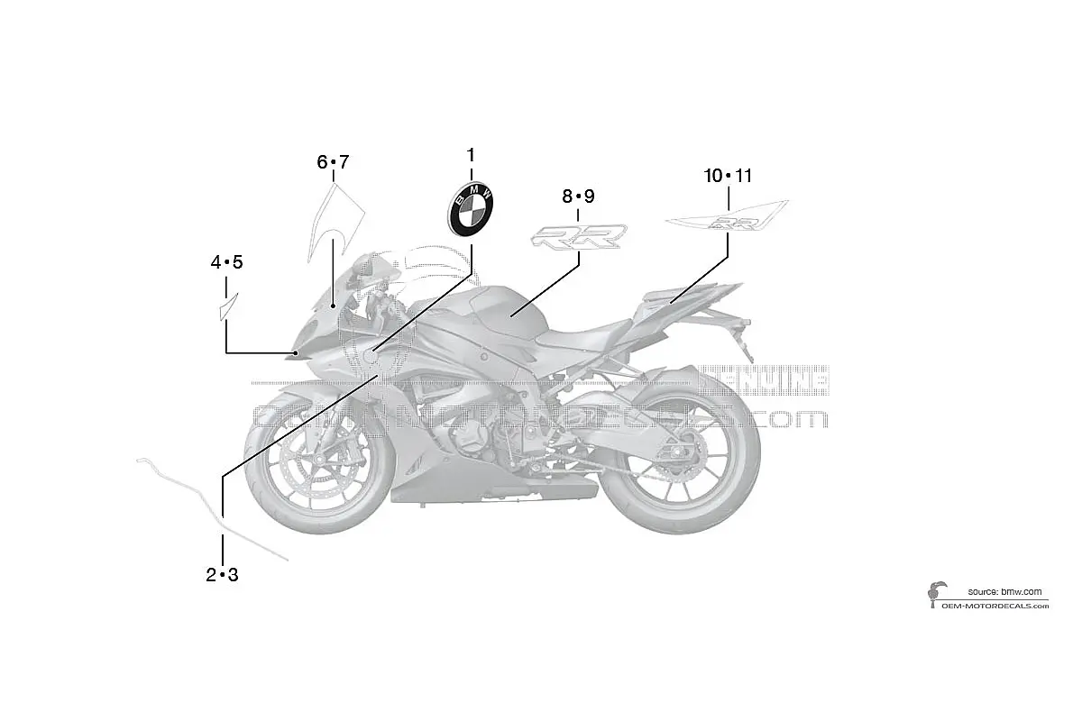 Adesivi per BMW S1000RR 2016 - Bianco • BMW Adesivi OEM