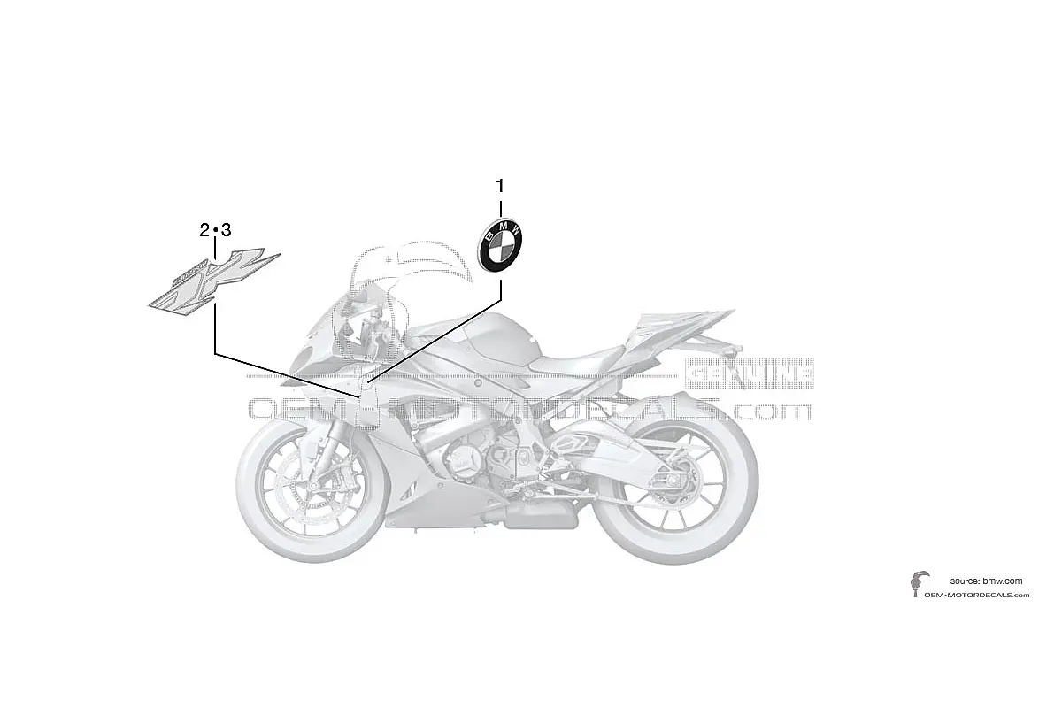 Adesivi per BMW S1000RR 2018 - Grigio • BMW Adesivi OEM