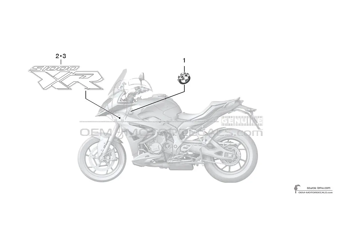 Naklejki do BMW S1000XR 2015 - Biały • BMW Naklejki OEM