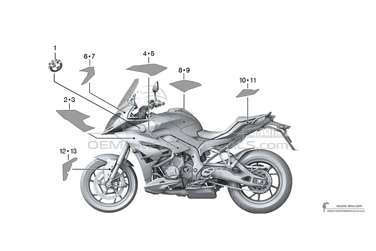 Aufkleber für BMW S1000XR 2019 - Weiss • BMW OEM-Aufkleber