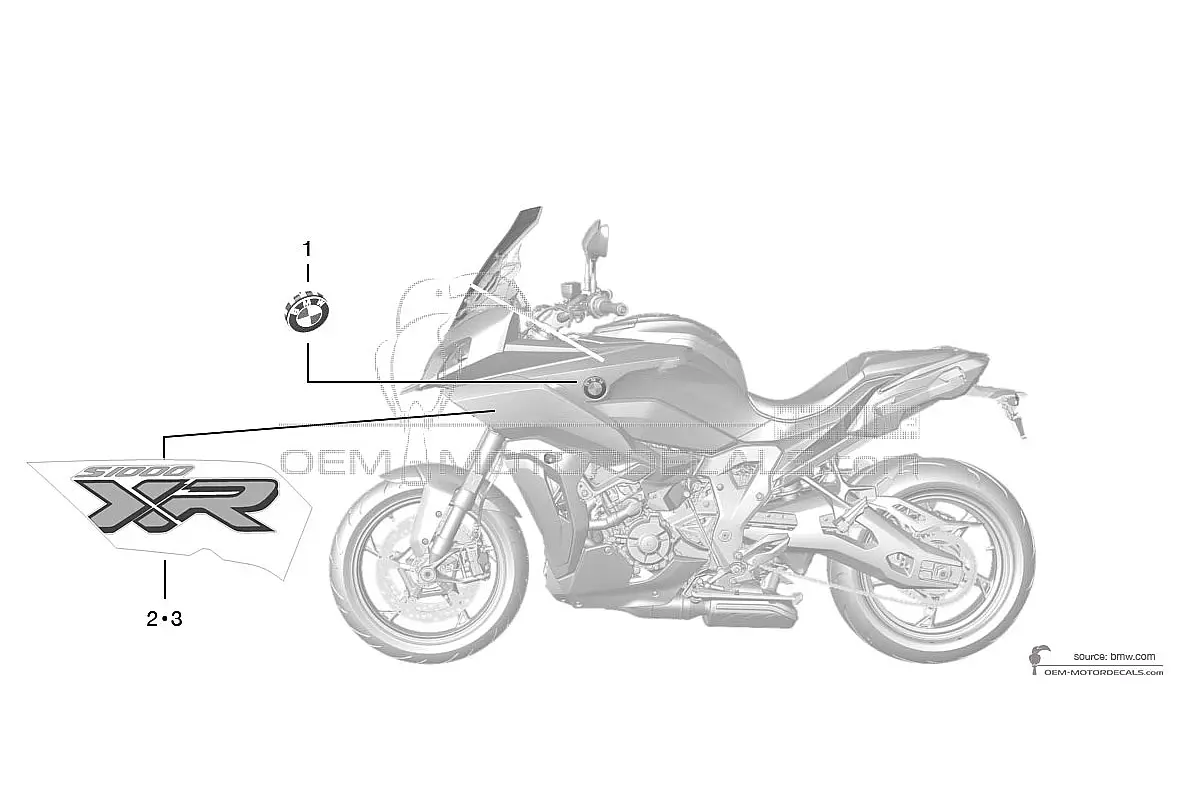 Aufkleber für BMW S1000XR 2021 - Grau • BMW OEM-Aufkleber