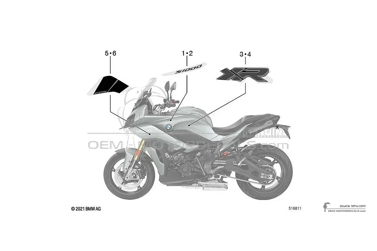 Autocollants pour BMW S1000XR 2022 - Noir • BMW Autocollants OEM