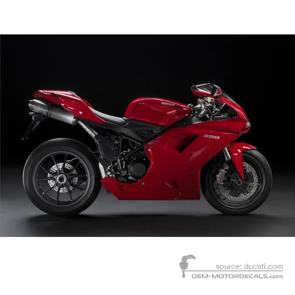 Aufkleber für Ducati 1198 2009 - Rot • Ducati OEM-Aufkleber