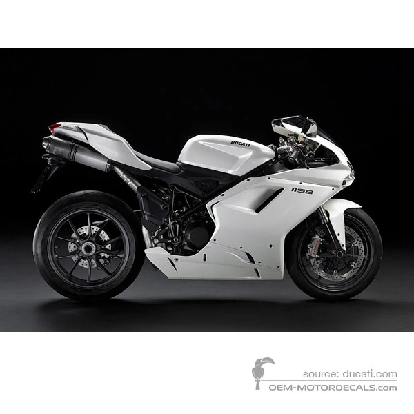Adesivi per Ducati 1198 2009 - Bianco • Ducati Adesivi OEM