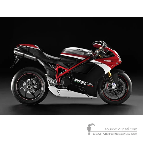 Adesivi per Ducati 1198 R CORSE 2010 Special Edition - Argento • Ducati Adesivi OEM