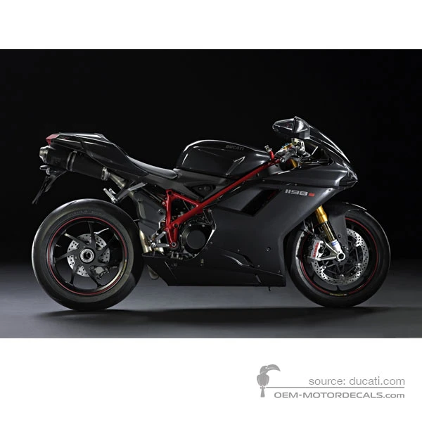 Naklejki do Ducati 1198 S 2010 - Czarny • Ducati Naklejki OEM