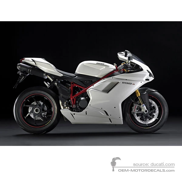 Aufkleber für Ducati 1198 S 2010 - Weiss • Ducati OEM-Aufkleber