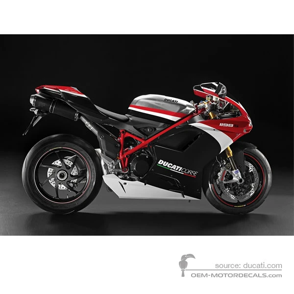 Adesivi per Ducati 1198 S CORSE 2010 Special Edition - Argento • Ducati Adesivi OEM