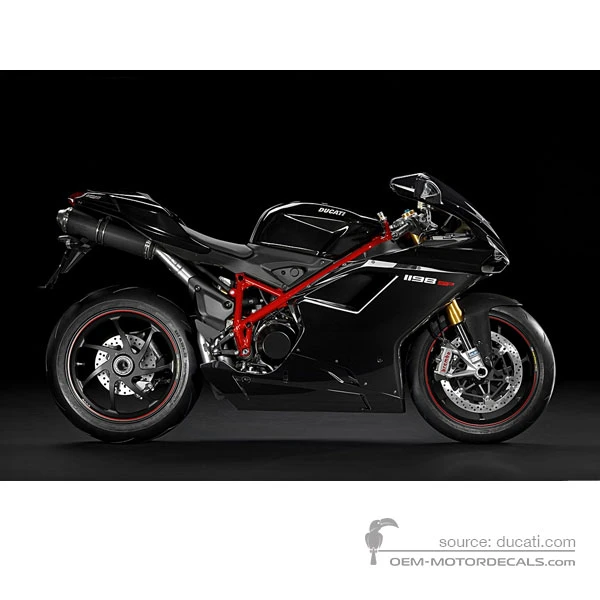 Aufkleber für Ducati 1198 SP 2011 - Schwarz • Ducati OEM-Aufkleber