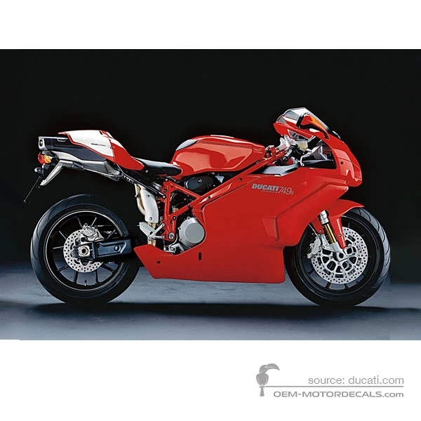 Aufkleber für Ducati 749S 2005 - Rot • Ducati OEM-Aufkleber
