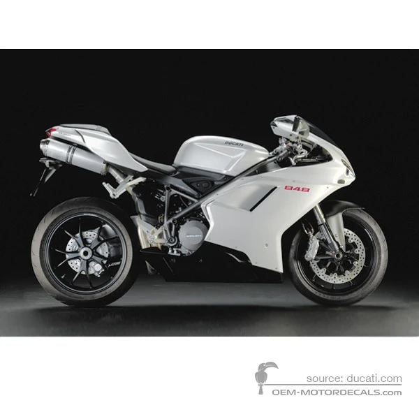 Stickers voor Ducati 848 2009 - Wit • Ducati OEM Stickers