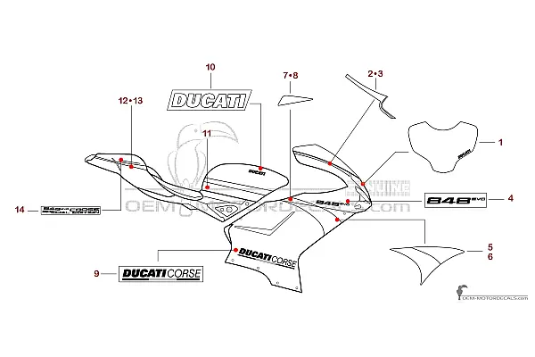 Ducati 848 EVO CORSE 2012 Special Edition - Czarno Czerwony