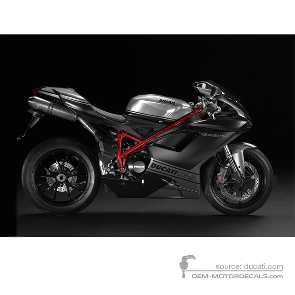 Stickers voor Ducati 848 EVO CORSE 2013 Special Edition - Zilver • Ducati OEM Stickers