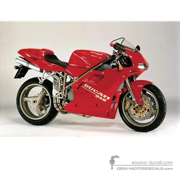 Decals for Ducati 916 1995 - Red • Ducati OEM Decals