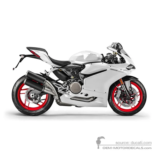 Naklejki do Ducati 959 PANIGALE 2018 - Biały • Ducati Naklejki OEM