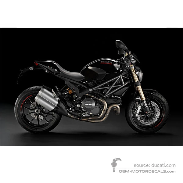 Aufkleber für Ducati MONSTER 1100 EVO 2011 - Schwarz • Ducati OEM-Aufkleber