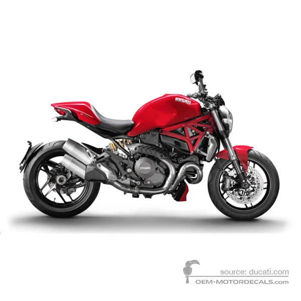Stickers voor Ducati MONSTER 1200 2015 - Rood • Ducati OEM Stickers
