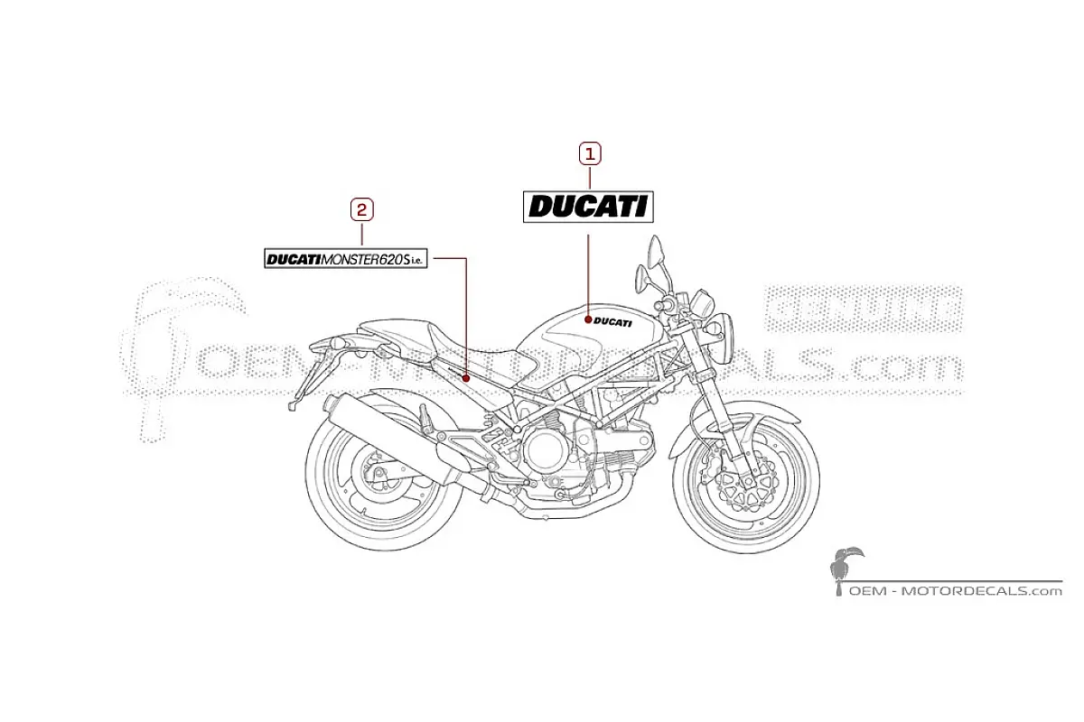 Stickers voor Ducati MONSTER 620 S I.E. 2005 • Ducati OEM Stickers