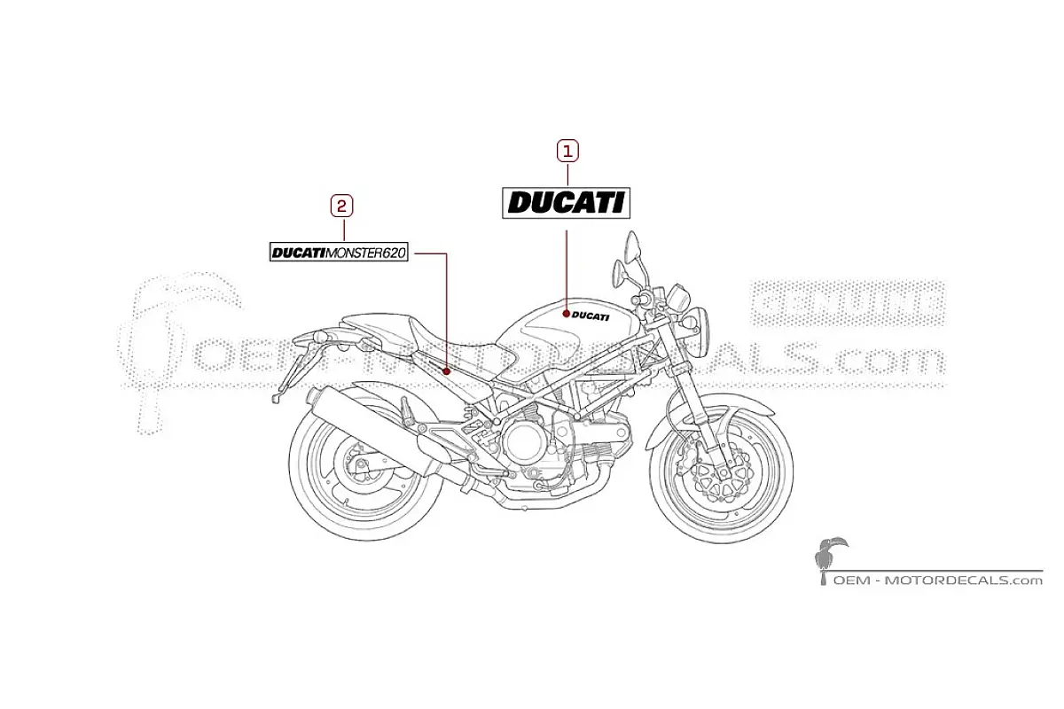 Aufkleber für Ducati MONSTER 620 2006 • Ducati OEM-Aufkleber