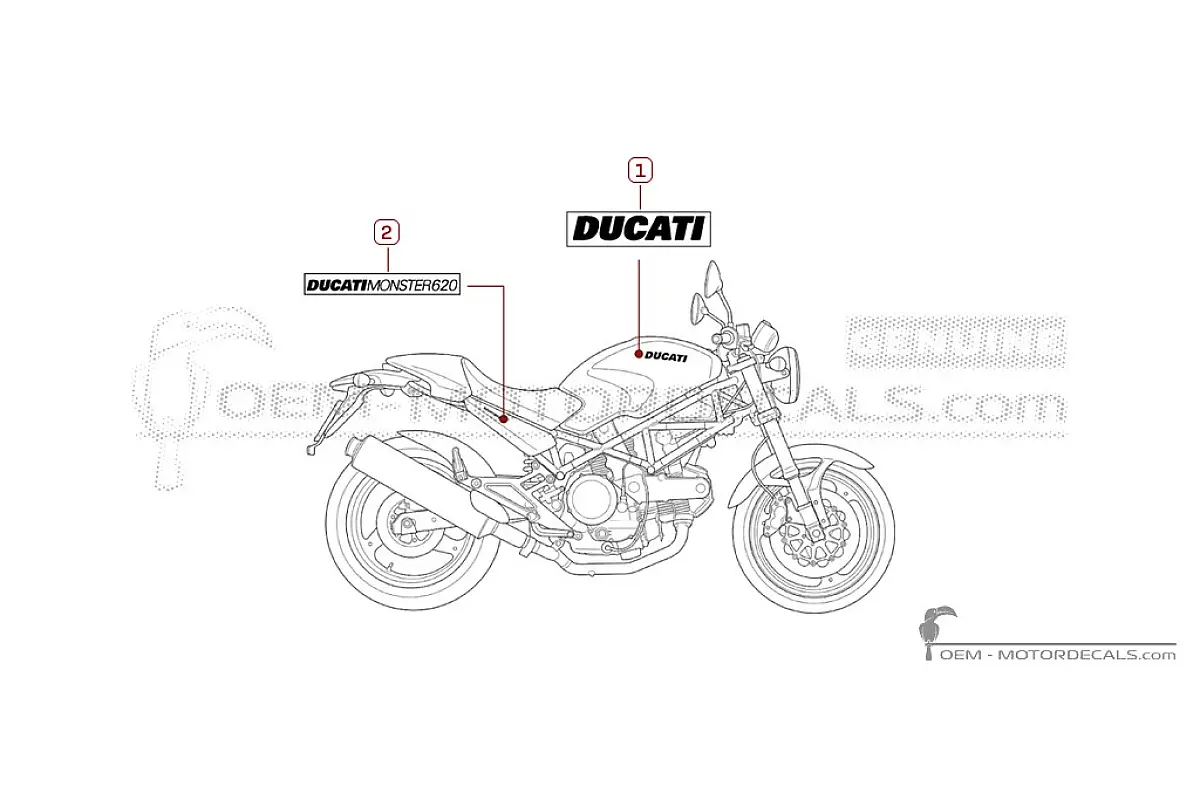 Stickers voor Ducati MONSTER 620 2006 • Ducati OEM Stickers