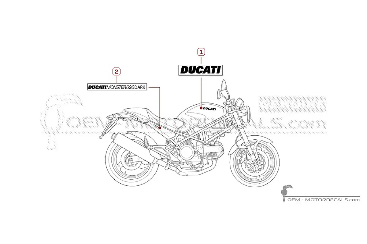 Naklejki do Ducati MONSTER 620 Dark 2006 • Ducati Naklejki OEM