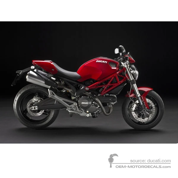 Stickers voor Ducati MONSTER 696 2009 - Rood • Ducati OEM Stickers