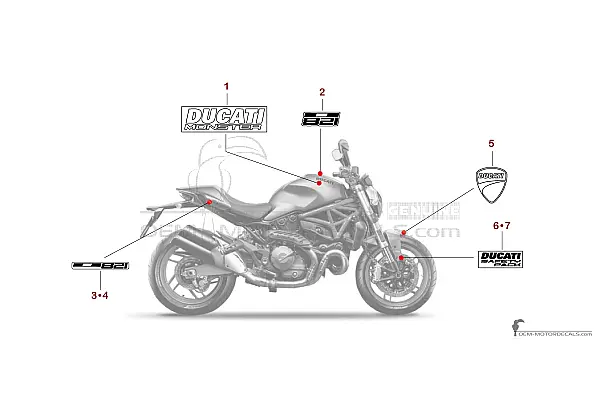 Ducati MONSTER 821 2017 - Gris Rouge