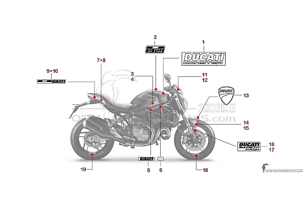 Ducati MONSTER 821 2020 - Schwarz Rot