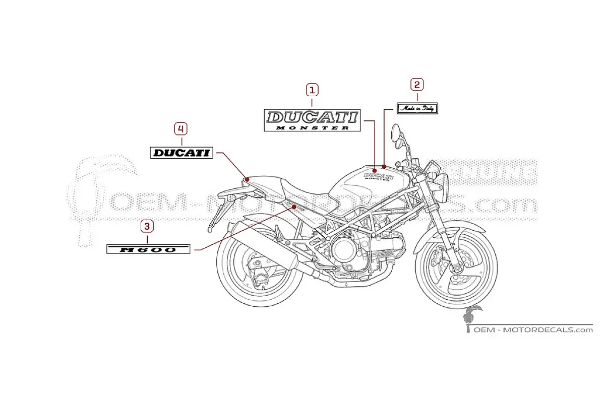Stickers voor Ducati MONSTER M600 1997 • Ducati OEM Stickers