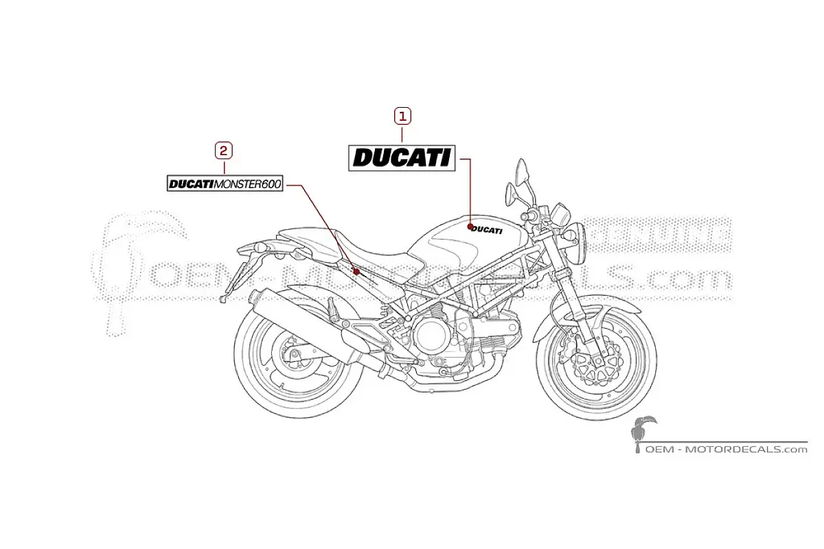 Stickers voor Ducati MONSTER M600 1999 • Ducati OEM Stickers