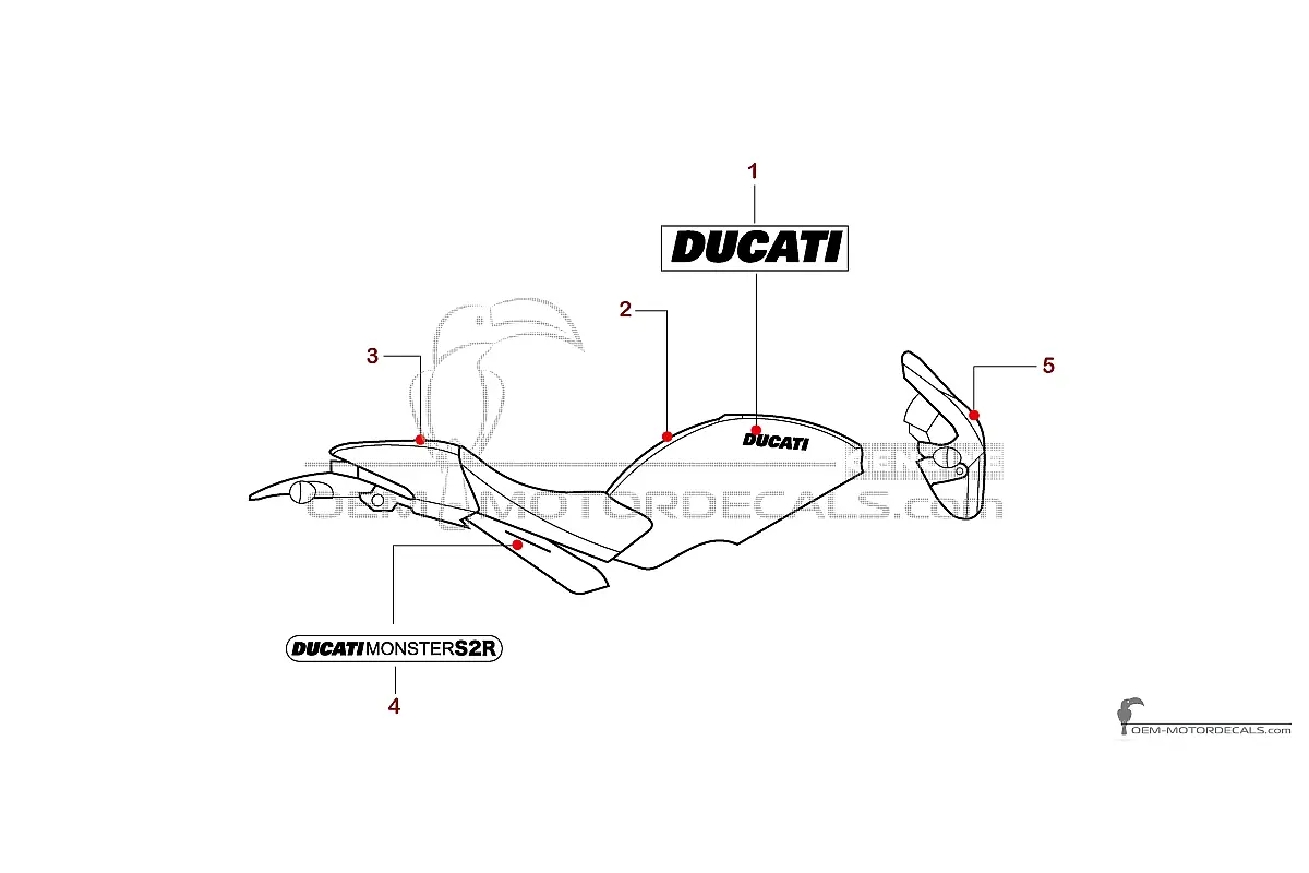 Decals for Ducati MONSTER S2R 2006 - Black • Ducati OEM Decals