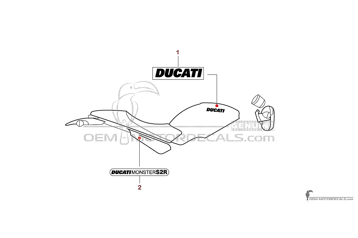Naklejki do Ducati MONSTER S2R 2006 - Ciemnoszary • Ducati Naklejki OEM