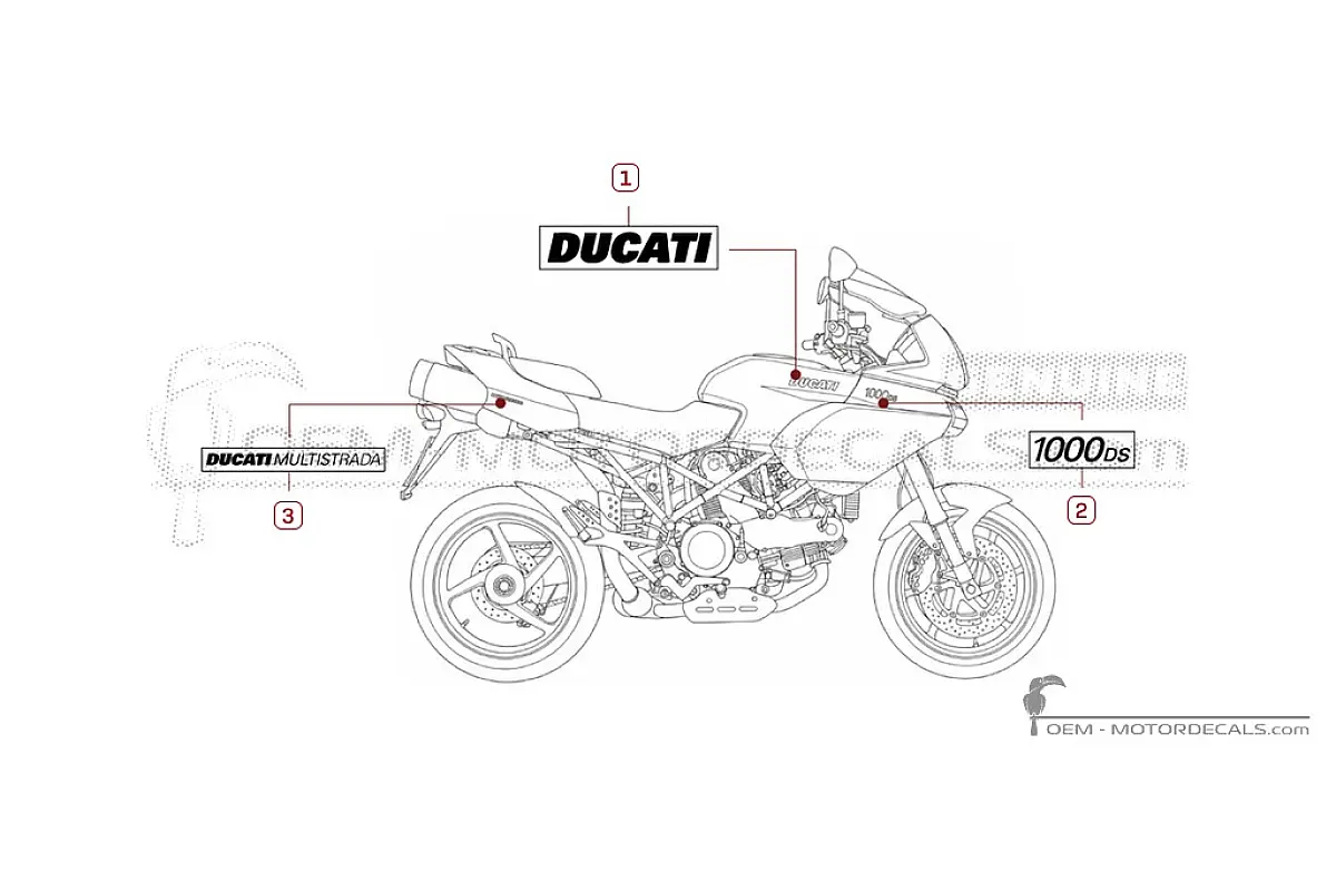 Autocollants pour Ducati MULTISTRADA 1000 2005 • Ducati Autocollants OEM