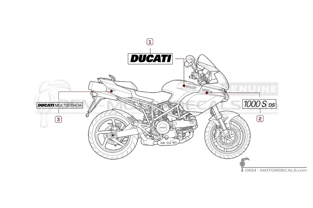 Autocollants pour Ducati MULTISTRADA 1000 S 2006 • Ducati Autocollants OEM