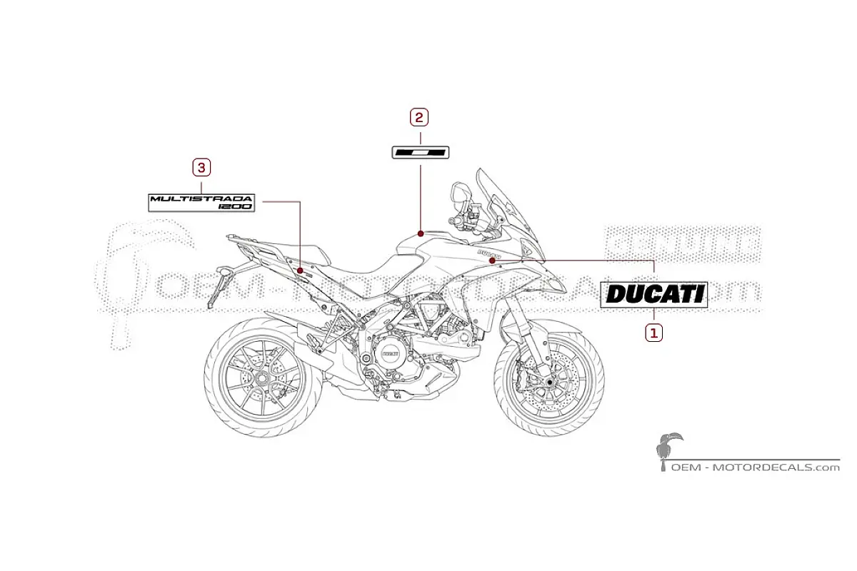 Pegatinas para Ducati MULTISTRADA 1200 2010 • Ducati Pegatinas OEM