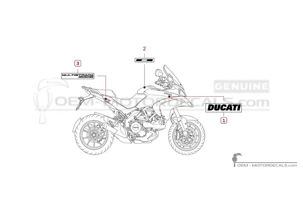 Decals for Ducati MULTISTRADA 1200 S 2012 • Ducati OEM Decals