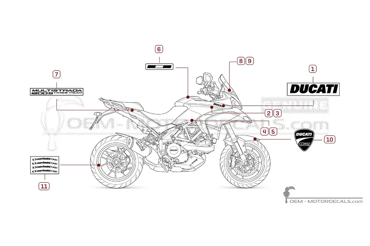 Decals for Ducati MULTISTRADA 1200 Pikes Peak  2013 • Ducati OEM Decals