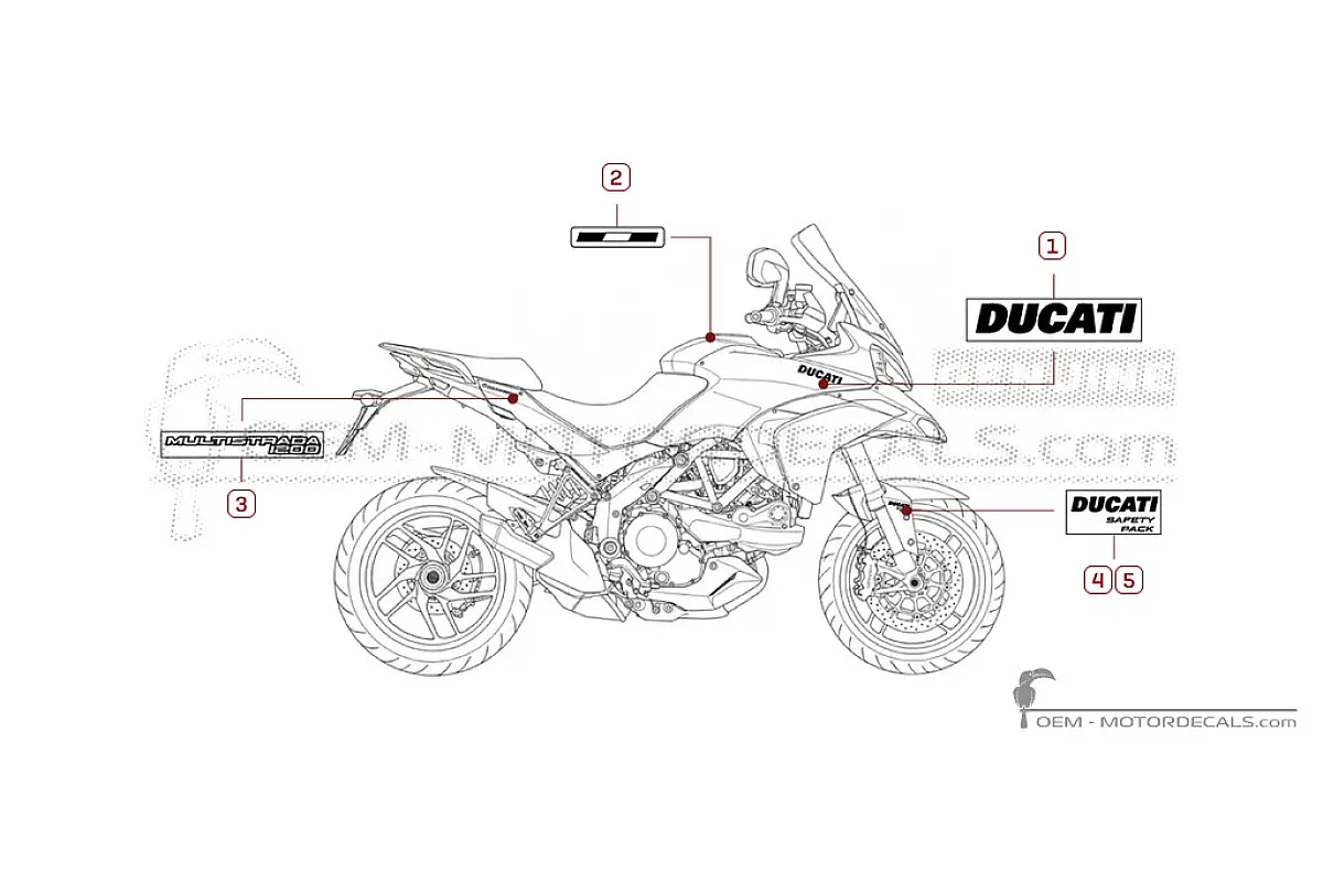 Autocollants pour Ducati MULTISTRADA 1200 2014 • Ducati Autocollants OEM