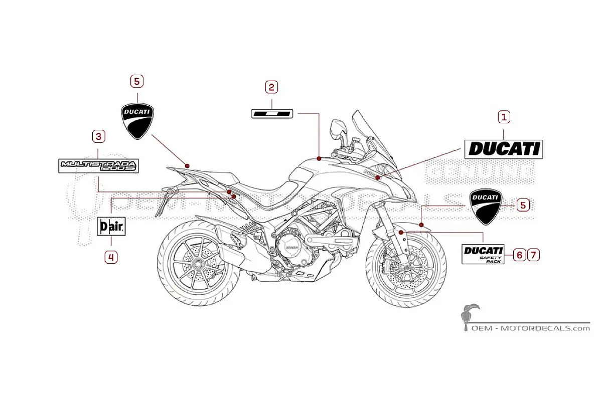 Aufkleber für Ducati MULTISTRADA 1200 S D-Air  2016 • Ducati OEM-Aufkleber