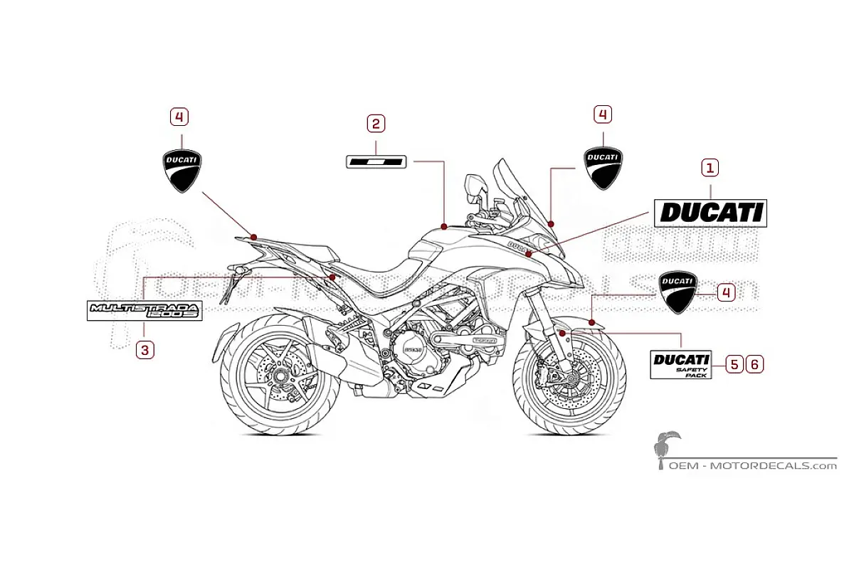 Naklejki do Ducati MULTISTRADA 1200 S 2016 • Ducati Naklejki OEM