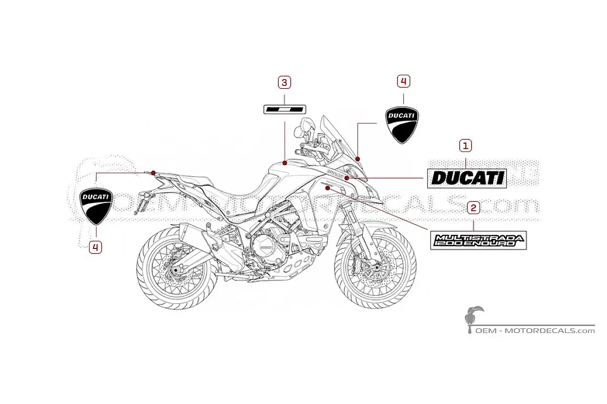 Autocollants pour Ducati MULTISTRADA 1200 Enduro  2018 • Ducati Autocollants OEM